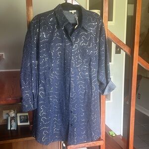 Jodifl Los Angeles denim sparkly shirt